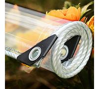 Heavy-Duty Waterproof Transparent Tarpaulin 1.2m x 4.2m with Eyelets - Durable Plastic Sheet for Garden Greenhouse Plant Covers & Pet Roof Protection Weather-Resistant UV-Resistant