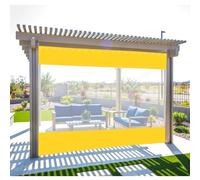 Heavy Duty Waterproof Vinyl Curtains for Patio & Pergola Industrial Wash Bay Tarps Tear Resistant Clear Tarp with Grommets 2.2x4m/7.2x13.1ft Yellow