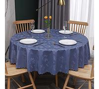 Heavy Duty Waterproof Vinyl Tablecloth 180cm, Table Cloths for Round Tables, Oil-Proof Wipeable Table cover, Tablecloth Round for Dining Table Indoor Outdoor Party Wedding