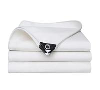 Heavy Duty Waterproof White Canvas Tarp with Grommets, 500g/㎡, Multipurpose Outdoor Cover, Available in 2x2m, 2x3m, 2x4m, 2x7.5m, Weather Resistant Tarpaulin.