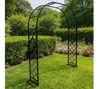 Heavy Duty Weather Resistant Metal Garden Arch Multi Width Plant Support Trellis for Pathway Easy Assembly Durable Black Finish 180x40x230cm