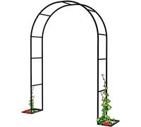 Heavy Duty Weather-Resistant Metal Garden Arch Trellis 1.2M-3.5M - Elegant Rose Wedding Archway Frame for Garden Entrances & Decorations, Stylish Black Design, W1.2M*H2.2M