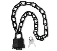 Heavy Duty Weather-Resistant Padlock with Chain, Anti-Theft Advanced Hardened Security Chain Lock for Fences, Backyard Gates, Motorcycles, Bicycles, Outdoor Furniture (Lock+Chain)