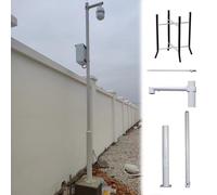 Heavy-Duty Weatherproof Camera Pole Mount - 2.5m Adjustable Surveillance Column for Public Safety Ideal for Outdoor Wall-Mounted Security Solutions (2M-6M)