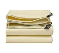 Heavy Duty Weatherproof Tarpaulin Sheet with Eyelets, Canvas Tarps Truck Tarp 2m x 2m, 3m x 3m, 4m x 4m, 5m x 5m Thicken Waterproof Tarp Sheet Cover, Beige (Size : 3x3m)