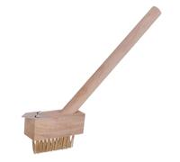 Heavy Duty Weed Wire Brush with Long Handle - Patio Weed Brush with Scraper for Moss Removal, Steel Bristle Driveway & Paving Cleaner Tool for Patio, Decking, Paths & Garden Joints (Short Size 30 cm)