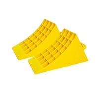 Heavy Duty Wheel Chock with Handle | 45x 25CM Plastic Wheel Stop - Yellow | Portable Non-slip Parking Block | Honeycomb Tire Chock for Cars, Commercial Vehicles, Trucks (2 Pcs Set)