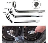 Heavy Duty Wheel Lug Nut Wrench 17mm 19mm 21mm Hex Socket Spanner Extendable Handle Car Hand Tool Tire Repair Kit(3pcs)