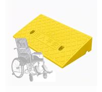 Heavy Duty Wheelchair Curb Ramp - Non-Slip Driveway Threshold Ramp for Mobility Scooters, Walkers & Carts, High Load Capacity, Yellow, 50x27x13cm