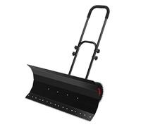 Heavy Duty Wheeled Snow Shovel, Easy Push Snow Pusher with Adjustable Handle for Driveway, Patio & Sidewalk