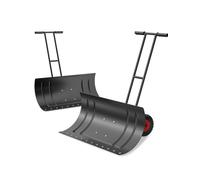 Heavy Duty Wheeled Snow Shovel with Adjustable Handle for Easy Driveway and Patio Clearing