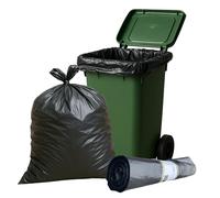 Heavy Duty Wheelie Bin Liners 240L, 20 Strong Refuse Sacks on a Roll, Durable & Leak-Resistant Bin Bags, 100% Recycled Plastic, Fits 120L - 240L Wheelie Bins for Home, Garden & Commercial Use (200)