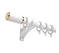 Heavy Duty White Curtain Rod Track System with Silent Gliders, Adjustable 70-350cm Side Mounted Rail for Room Divider, Living Room, Bedroom, Curtains & Drapes