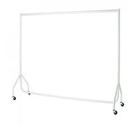 Heavy Duty White Garment Rail Clothes Rail Steel Clothes Rail Hanging Carboot Display Rail 5FT High with free Pair of 6 inches Extension poles (4ft White)