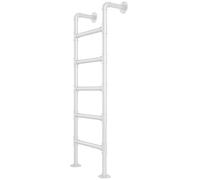 Heavy Duty White Metal Loft Bunk Bed LadderWall Mounted Wrought Iron Climbing Ladder for Attic Basement & Outdoor Use195cm/77in Durable Design