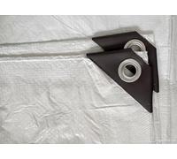 Heavy Duty White Tarpaulin Waterproof Cover with Reinforced Rope Hem, Multi-Purpose Tarp for Outdoor Furniture, Logs, Camping Groundsheet, Tent Cover, All-Weather Protection (white, 4m x 5m)