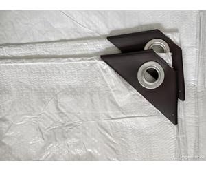 Heavy Duty White Tarpaulin Waterproof Cover with Reinforced Rope Hem, Multi-Purpose Tarp for Outdoor Furniture, Logs, Camping Groundsheet, Tent Cover, All-Weather Protection (white, 4m x 5m)
