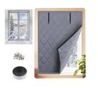 Heavy Duty Window Insulation Kit 75 85 90 120 130 150 190 cm, Window Insulation Thermal Insulated Window Cover Oxford Blanket, Window Cover for Winter Keeping Warm(Grey,110x150cm(WxH))