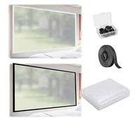 Heavy Duty Window Insulation Kit to Keep Cold Out in Winter, 0.5x1m 1.2x1.5m Reusable Transparent Film, Window Plastic for Winterizing Thicken Insulation Cover Warm Winter(White,W200cm X H160cm)