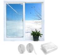 Heavy Duty Window Plastic for Winterizing Window Insulation for Winters 180㎛ Thick Windows Film Cold Blocking 24" 31" 39" 47" 59" 63" 71" 79" Easy to Install(W63xH71in)