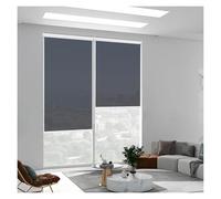 Heavy Duty Window Tint Roller Shades Wide 55-145cm Anti UV One-Way See Through Black Pull Down Mirrored Privacy Film Blind With Fittings Custom Size(105x250cm)