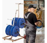 Heavy-Duty Wire Spool Rack for Trucks & Factories, Floor-Standing Cable Holder with 8 Axles, 8 Reel Capacity for Cables & Wires