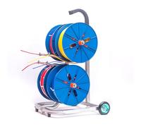Heavy Duty Wire Spool Rack, Single Axle Cable Caddy Dispenser for Industrial Use, Steel Wire Holder Cart for Electrical and Commercial Applications