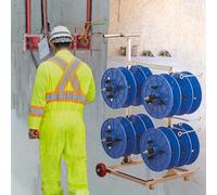 Heavy Duty Wire Spool Rack with Wheels and Handle - Multi-Purpose Dispenser for Easy Cable and Supply Organization