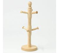 Heavy Duty Wooden Beechwood Kitchen Mug Tree 6 Cup Stand Holder & Kitchen Towel Holder Tissue Roll Holder Dispenser 35x12cm (Beach Mug Tree)