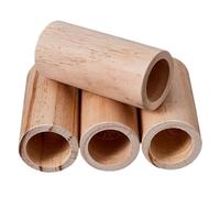 Heavy Duty Wooden Furniture Risers - 4 Pack Solid Wood Elevators for Beds Chairs & Sofas - Adjustable Height 5-15cm Raise Furniture by 15cm (Ø8cm) for Enhanced Comfort