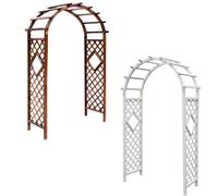 Heavy Duty Wooden Garden Arch Trellis for Weddings - Extra Wide Rose Archway Pergola Support Available in Brown/White - Sizes: 120cm 140cm 160cm 180cm