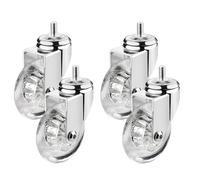 Heavy-Duty Wooden Gate Wheels - Set of 4 Durable 75mm Swivel Caster Wheels with M8x15 & M10x15 Threaded Pins, Smooth Rolling Ball Bearings, Rubber Casters for Furniture & Gates