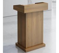 Heavy Duty Wooden Podium Stand for Conference Debate Church Office School - Hostess Reception Desk Auditorium Log Color
