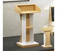 Heavy-Duty Wooden Podium Stand for Lectern & Presentation - Ideal for Church Classroom Conference Teacher & Wedding Speeches - Stable Pulpit (B)