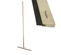 Heavy Duty Wooden Rubber Floor Squeegee Blade Complete with Metal Stay and Solid Handle (18" inch / 45cm)