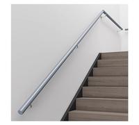 Heavy Duty Wooden Stair il - 1.4m (4.5ft) Wall-Mounted Bannister Rail for Elderly & Children, Sturdy Staircase Support Rod, Light Grey, Complete Set