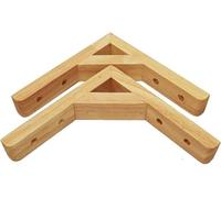 Heavy Duty Wooden Triangle Shelf Brackets 2pcs Wall Mounted Floating Shelf Supports Varnished Right Angle Brackets with Accessories for Stylish Home Decor (25cm)