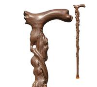 Heavy Duty Wooden Walking Stick for Men & Women, Handmade Ergonomic Solid Wood Walking Cane with Rustic Wooden Design, for Dad, Strong Support Up to 200 Kg (Wenge Heritage Cane)