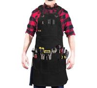 Heavy-Duty Work Apron Made of Thick Canvas, for Durable Welding and Woodworking Apron for Carpenters, Electricians, Gardening (Black)