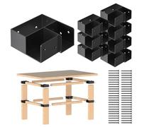 Heavy Duty Workbench Bracket Kit, 8 Pcs 3-Way Right Angle Corner Brackets for DIY Custom Workbenches, Work Tables, Garage Shelves, Many Other Wooden Projects, Fits 1.6"x3.6" Wood