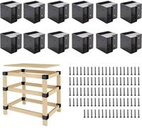 Heavy Duty Workbench Brackets Kit, 12 PCS 3-Way Right Angle Corner Braces for DIY 2''x4'' (Actual 1.5"x3.5") Wood