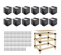 Heavy Duty Workbench Brackets Kit, 8 PCS 3-Way Right Angle Corner Braces for DIY 2''x4'' Wood, Steel Frame Building Plates for Workbench Table, Shelving, Garage Storage