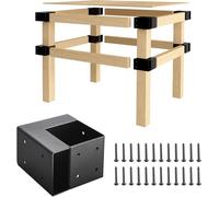 Heavy Duty Workbench Brackets Kit, 8 PCS 4''x4'' Metal Workbench Leg Frame Braces, for 4x4 & 2x4 Lumber, DIY Table Building Kit with Pre-Drilled Holes for Workbench Table, Shelving, Garage Storage