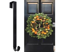 Heavy Duty Wreath Hanger, Adjustable Over-The-Door Hook with 20lb Hold Capacity, Perfect for Christmas Wreaths and Seasonal Decorations on Front Doors (Black, 1-Pack)