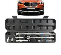 Heavy Duty Wrench Set - 7 Piece Steel Socket Kit, Long Handle Flexible Tool | Adaptive Nut Compatibility, Professional Auto Vehicle Repair Kit