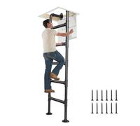 Heavy Duty Wrought Iron Basement Window Well Ladder for Home Loft Dorm 3.3FT to 7FT Entrance Egress Ladder Black Metal Step Ladders (300cm/118in)