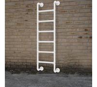 Heavy Duty Wrought Iron Window Well Ladder 5 8 Rung Egress Solution Wall Mounted Safety Access for Basements Durable Design for Secure Climbing