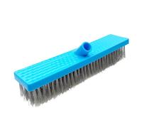 Heavy Duty Yard Wire Broom, Roof Scraper Moss Removal with Extendable Pole Brush Outdoor Broom Deck Scrubber Moss Remover Tool for Cleaning Moss Weed Garden Patio Pool (30cm Brush Wires no Handle)