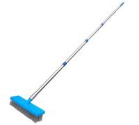 Heavy Duty Yard Wire Broom, Roof Scraper Moss Removal with Extendable Pole Brush Outdoor Broom Deck Scrubber Moss Remover Tool for Cleaning Moss Weed Garden Patio Pool (30cm Brush Wires with Handle)
