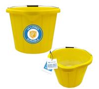 Heavy Duty Yellow Builders Bucket 14 Litre - 3 Gallon Capacity Plastic Buckets with Built-In Spout, Durable Car Wash Bucket, Multifunctional with Metal Handle, Perfect for Commercial Use (PACK OF 1)